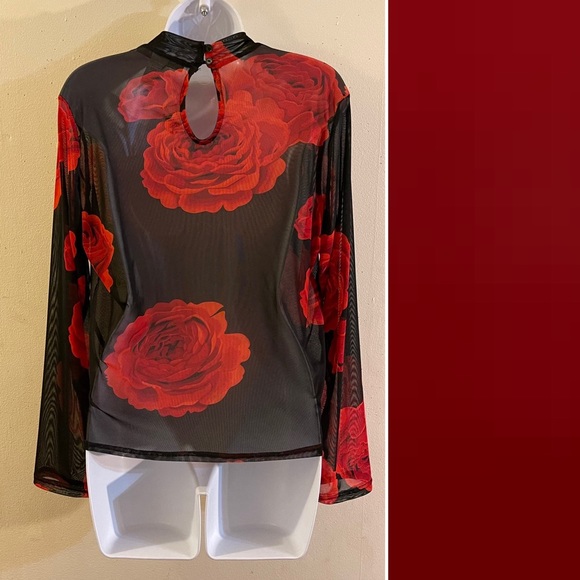 Sheer Floral Top - Picture 4 of 6